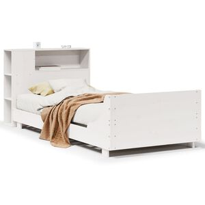 vidaXL Bed Frame without Mattress White 75x190 cm Small Single Solid Wood Pine