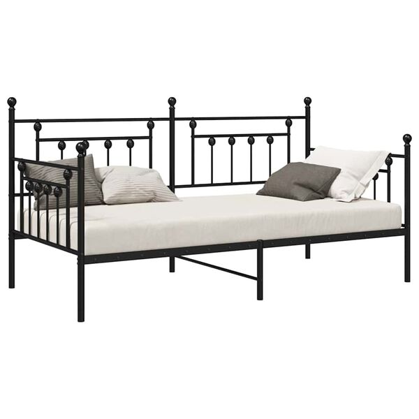 vidaXL Daybed Frame with Headboard Black 107 x 203 cm Steel
