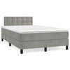 vidaXL Box Spring Bed with Mattress Light Grey 120x200 cm Velvet