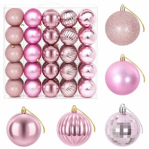 vidaXL Christmas Ball Set 50 pcs Pink 8 cm Polystyrene
