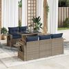 vidaXL 6 Piece Garden Sofa Set with Cushions Grey Poly Rattan