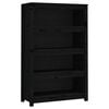 vidaXL Book Cabinet Black 80x35x126 cm Solid Wood Pine