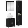 vidaXL Bathroom Furniture Set with Shelf TULUM Black Engineered Wood