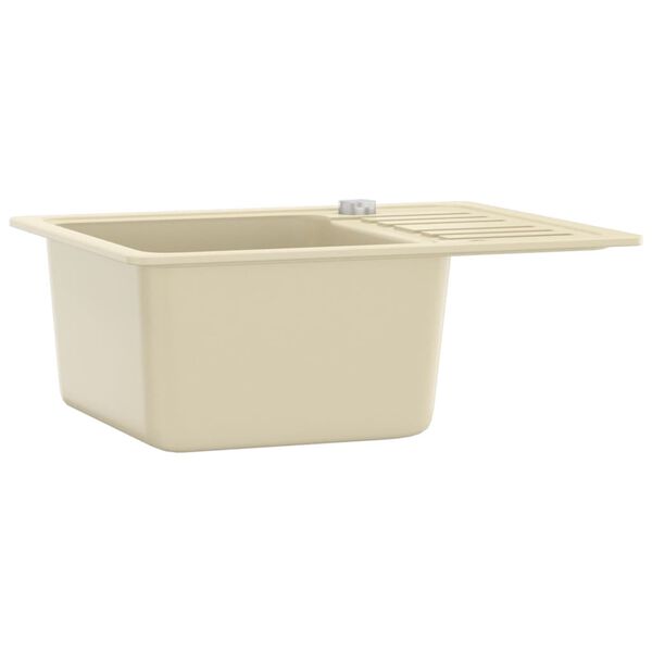 vidaXL Granite Kitchen Sink Single Basin Beige