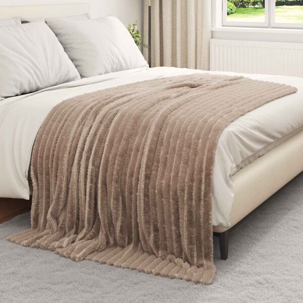 vidaXL Throw Blanket Camel 200 x 150 cm Fleece