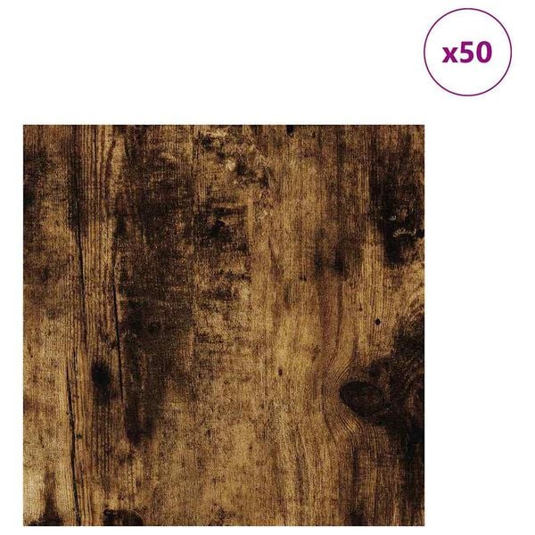 vidaXL Decor Panels 50 pcs Smoked Oak 30 x 30 x 0.27 cm