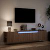 vidaXL TV Wall Cabinet with LED Brown Oak 180x31x39.5 cm