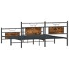vidaXL Metal Bed Frame without Mattress Smoked Oak 180x200 cm Super King