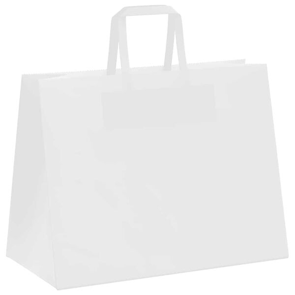 vidaXL Paper Bags 250 pcs with Handles White 32x17x25 cm