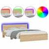 vidaXL Bed Frame with LED without Mattress Sonoma Oak 160x200 cm