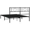 vidaXL Metal Bed Frame without Mattress with Headboard Black 135x190cm