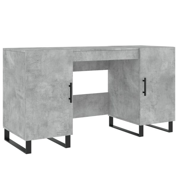 vidaXL Desk Concrete Grey 140x50x75 cm Engineered Wood