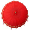 vidaXL Balinese Parasol Red 215 x 215 x 260 cm Cotton and Wood