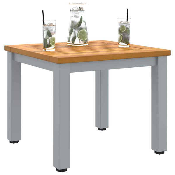 vidaXL Outdoor Table Natural and Grey 45 x 45 x 38 cm