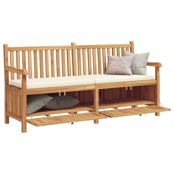 vidaXL Bench with Storage Brown 180 x 60 x 90 cm Solid Teak Wood