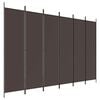 vidaXL 6-Panel Room Divider Brown 300x200 cm Fabric