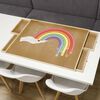 HI Puzzle Table with 4 Drawers 90x 67x4.5 cm Wood
