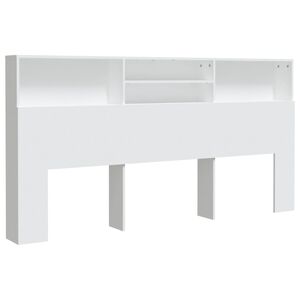 vidaXL Headboard Cabinet White 200x19x103.5 cm
