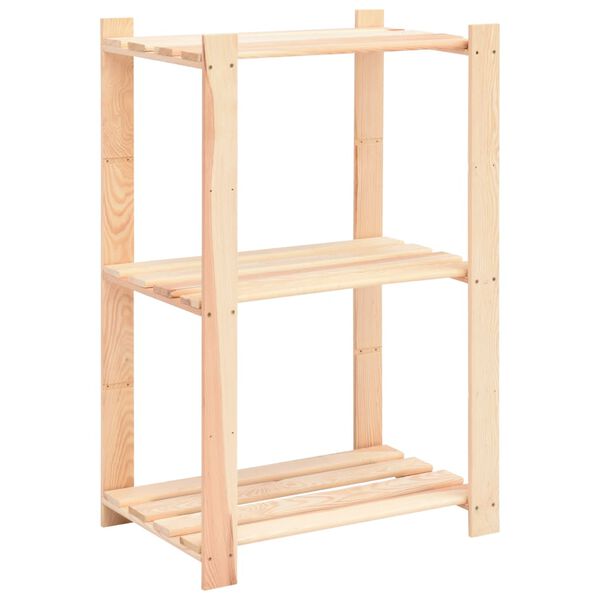 vidaXL 3-Tier Storage Racks 3 pcs 60x38x90 cm Solid Pinewood 150 kg