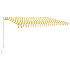 vidaXL Manual Retractable Awning with LED 400x300 cm Yellow and White (313201+46837)