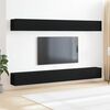vidaXL TV Cabinet Set Wall-mounted Black Oak Engineered Wood
