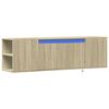 vidaXL TV Wall Cabinet with LED Lights Sonoma Oak 135x31x39.5 cm