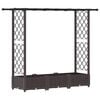 vidaXL Raised Bed with Trellis and Roof Brown 164 x 40 x 123 cm PP
