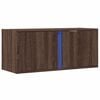 vidaXL TV Wall Cabinet with LED Lights Brown Oak 80x31x35 cm