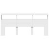 vidaXL Headboard Cabinet with LED White 220x17x102 cm