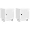 vidaXL Bedside Cabinet 2 pcs High Gloss White 43 x 34.5 x 50 cm