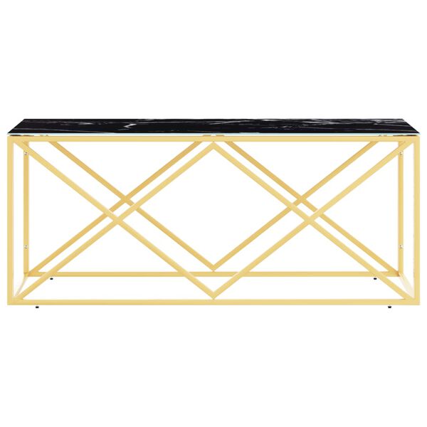 vidaXL Coffee Table 110x45x45 cm Stainless Steel and Glass