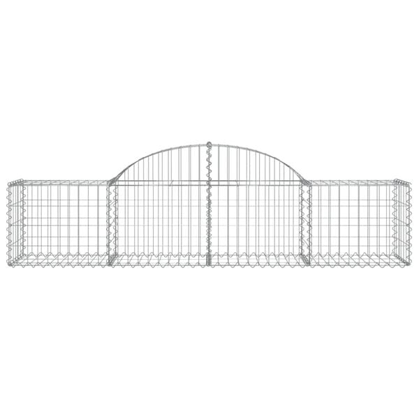 vidaXL Arched Gabion Baskets 25 pcs 200x50x40/60 cm Galvanised Iron