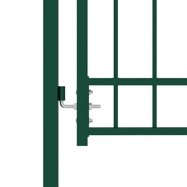 vidaXL Fence Gate with Spikes Steel 104x134.5 cm Green