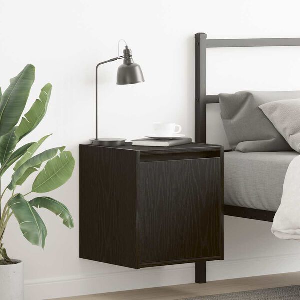 vidaXL Wall-Mounted Bedside Cabinet Black 38x34x40 cm