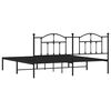 vidaXL Metal Bed Frame without Mattress with Headboard Black 200x200cm