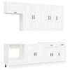 vidaXL Kitchen Unit PORTO 8 pcs White Engineered Wood