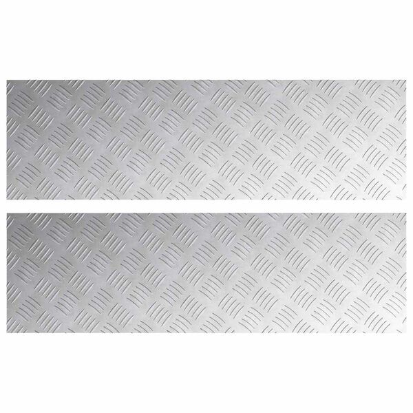 vidaXL Stair Tread Rectangular 2 pcs Silver 100 x 30 cm Aluminium