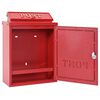 vidaXL Wall Mounted Mailbox Red 29 x 13 x 41 cm Cast Aluminum