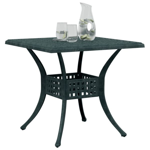 vidaXL Garden Table Green 80x80x75 cm Cast Aluminium