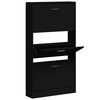 vidaXL Shoe Cabinet Black 59x17x108 cm Engineered Wood