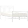 vidaXL Metal Bed Frame without Mattress with Footboard White 100x190cm
