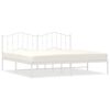 vidaXL Metal Bed Frame without Mattress with Headboard White 193x203cm