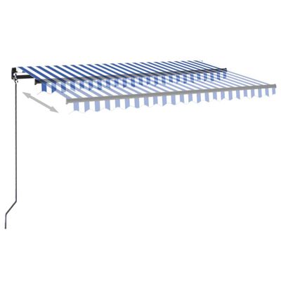 vidaXL Automatic Retractable Awning 400x350 cm Blue and White