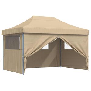 vidaXL Party Tent Folding Beige 279 x 410 x 315 cm Oxford Fabric