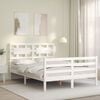 vidaXL Bed Frame without Mattress White Small Double Solid Wood