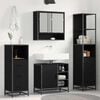 vidaXL Bathroom Furniture Set 4 pcs Black Oak Engineered Wood