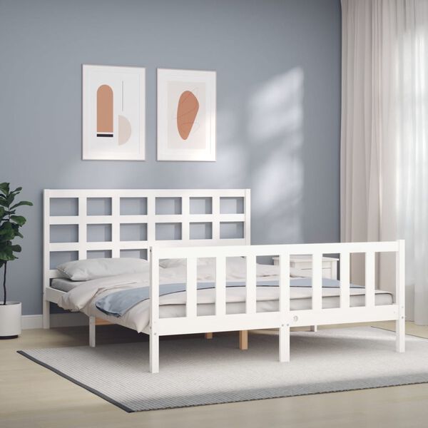 vidaXL Bed Frame without Mattress White 160x200 cm Solid Wood Pine