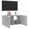 vidaXL TV Wall Cabinet with LED Lights Concrete Grey 80x35x41 cm