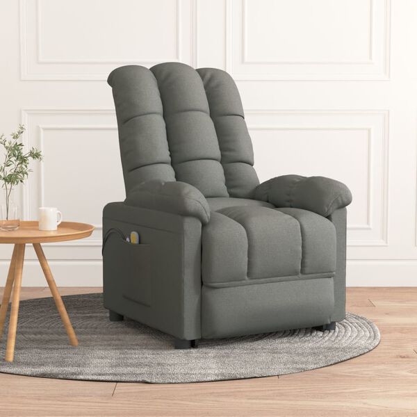 vidaXL Electric Massage Chair Dark Grey Fabric
