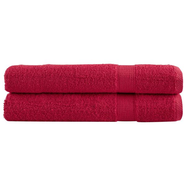 vidaXL Premium Towels SOLUND 2 pcs Red 100x200 cm 600 gsm